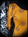 Mustard yellow dress with black dots - size S/M