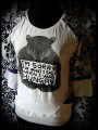 White top w/ pockets purple details bear print - size M/L