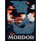 Haut bleu marine imprimé Mordor motif pois détails oranges - taille S/M