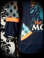 Navy blue top w/ pockets orange details Mordor print - size S/M