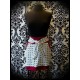 White mini skirt skull print red details - size M/L