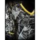 Black/white graphic print dress yellow details - size S/M