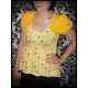 Babydoll asymmetric top YELLOW ice cream print - size S