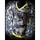 Robe motif graphique noir/blanc détails jaunes - taille S/M