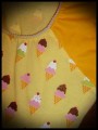 Babydoll asymmetric top YELLOW ice cream print - size S