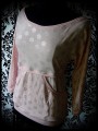 Pale pink top w/ pocket silver dots print - size M/L