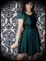 Dark green dress black lace details - size S/M