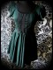 Dark green dress black lace details - size S/M