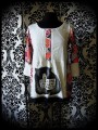 White top multicolored details bear print - size S/M