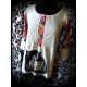 White top multicolored details bear print - size S/M