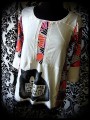 White top multicolored details bear print - size S/M