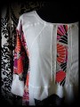 White top multicolored details bear print - size S/M