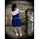 High waisted royal blue skirt triangles details - size L