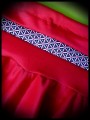 High waisted red skirt triangles details - size S