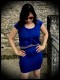 Royal blue wiggle dress faux crop top - size S/M