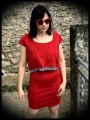 Red wiggle dress faux crop top - size M/L