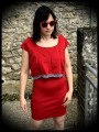 Robe droite rouge faux crop top - taille M/L