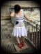 Haut motif ancres bleu blanc rouge ceinture blanche - taille S