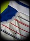 Blue white red top anchors print white belt - size S