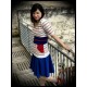 Haut motif ancres bleu blanc rouge ceinture bleue - taille M