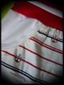 Blue white red top anchors print red belt - size L