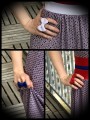 Adjustable ring - white / royal blue / red bow