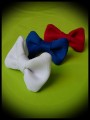 Adjustable ring - white / royal blue / red bow