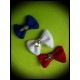 Adjustable ring - white / royal blue / red bow