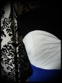 Robe bustier blanche bleue bronze soie sauvage - taille S/M