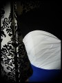 Strapless dress white blue bronze wild silk - size S/M