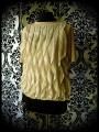 Beige nude top with cascade ruffles - size M/L