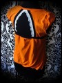 Orange top with open back fox print - size M/L