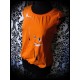 Orange top with open back fox print - size M/L
