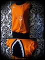 Orange top with open back fox print - size M/L