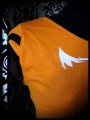 Orange top with open back fox print - size M/L