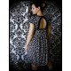Black dress with open back graphic print - size S/M