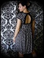 Black dress with open back graphic print - size S/M