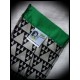 Multicolored bag clutch triangle print - green details