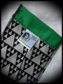 Multicolored bag clutch triangle print - green details