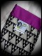Multicolored bag clutch triangle print - pink details