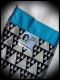 Multicolored bag clutch triangle print - blue details