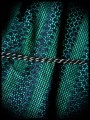Robe trapèze verte dentelle noire - taille S/M