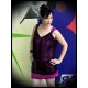 Pink trapeze dress black lace - size S/M