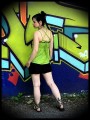 Lime green top with multi straps - size S/M