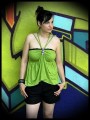 Lime green top with multi straps - size S/M