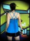 Turquoise blue top with multi straps - size S/M