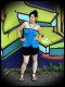 Turquoise blue top with multi straps - size S/M