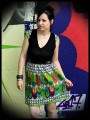 Multicolored dress triangle print green details - size XS/S