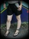 Black cuffed shorts w/ pockets chevron print - size M/L