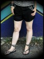 Black cuffed shorts w/ pockets chevron print - size S/M